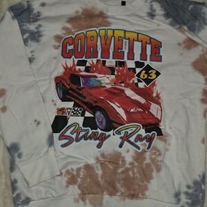 Chemistry Men's Corvette Sting Ray Tie-Dye Sweatshirt - Red, Blue, Brown
